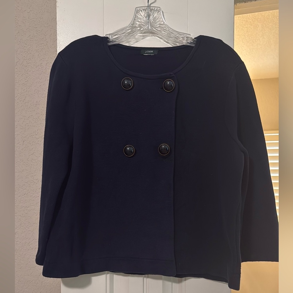 J. Crew Navy Women's Double-Breasted Cardigan